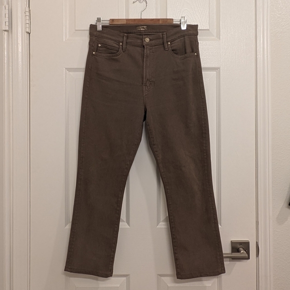 Mother High Waisted Rascal Ankle Step Fray in Olive Green 32" Women's Pants - Picture 2 of 12